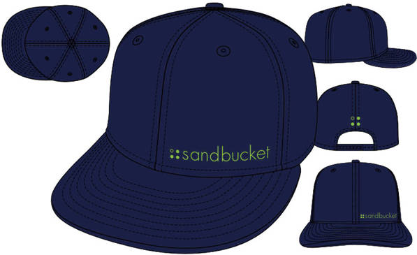 Snapback Flat Bill Hat With Green Logo