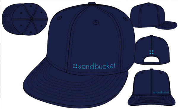 Snapback Flat Bill Hat With Blue Logo
