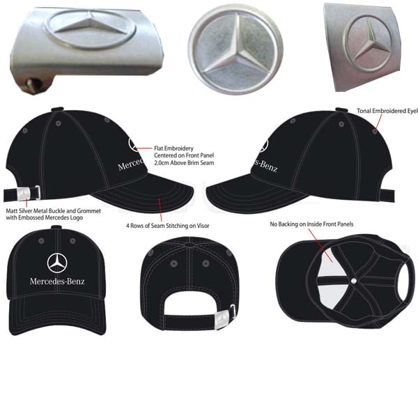 Custom Baseball Cap With Embroidered Logo For Mercedes Benz