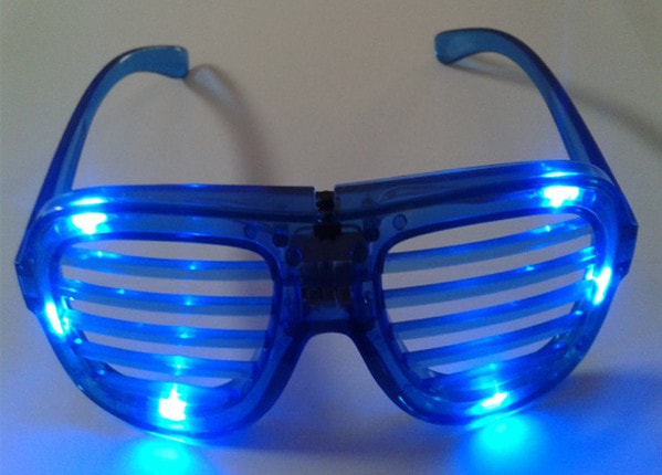 Custom Blue Light Up Shutters Sunglasses