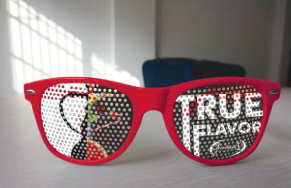 custom sunglasses with full color removable logo sticker