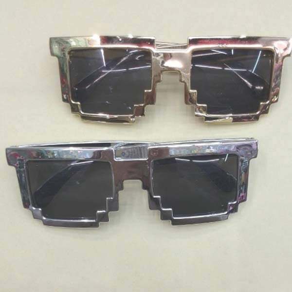 Personalized Minecraft Mosaic Sunglasses With Silver Frame