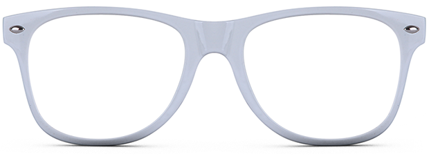 sunglasses with logo printed on lenses and white frame